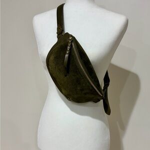 Jerome Dreyfuss Olive Suede Crossbody Belt Bag
